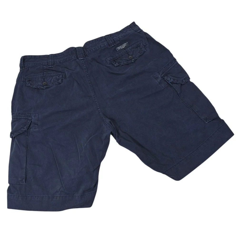 Polo Ralph Lauren‎ Classic Chino Cargo Shorts Mens Size 42 Navy Blue Cotton